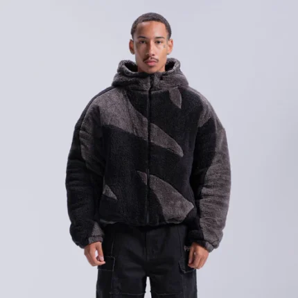 Weyz Fluffy Sherpa Veste Noir (4)