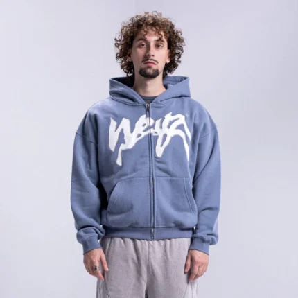 Weyz Propaganda Zip Bleu Fondu Hoodie (3)