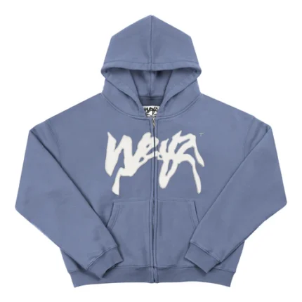 Weyz Propaganda Zip Bleu Fondu Hoodie (4)