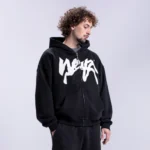 Weyz Propaganda Zip Noir Hoodie (1)