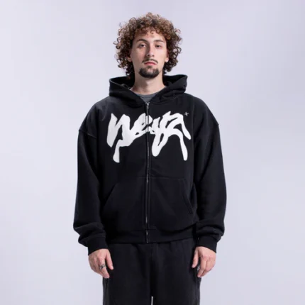 Weyz Propaganda Zip Noir Hoodie (3)